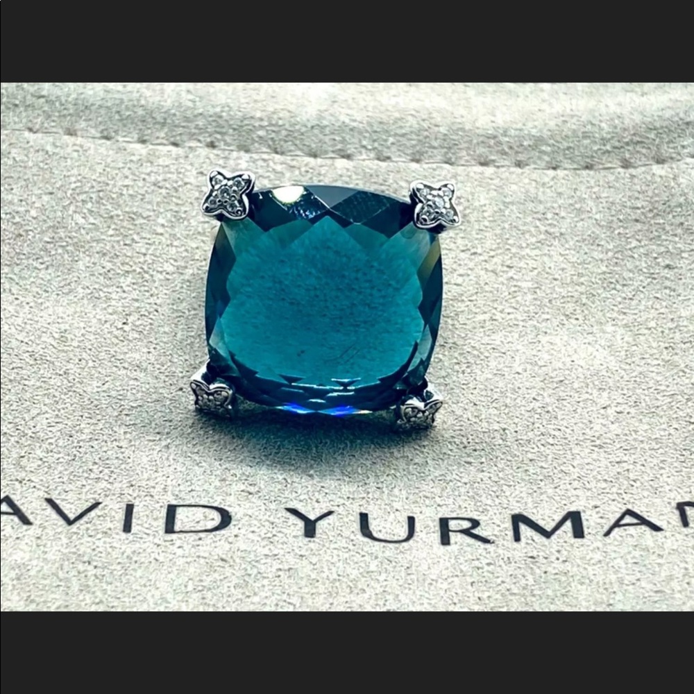 David Yurman Blue Topaz Hampton Ring - Picture 8 of 9